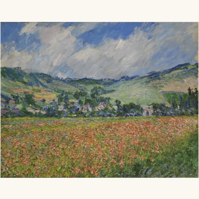 Tableau impressionniste d'un champ de coquelicots
