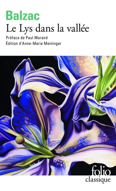 Couverture Folio du Lys dans la vallée de Balzac, fleurs bleues